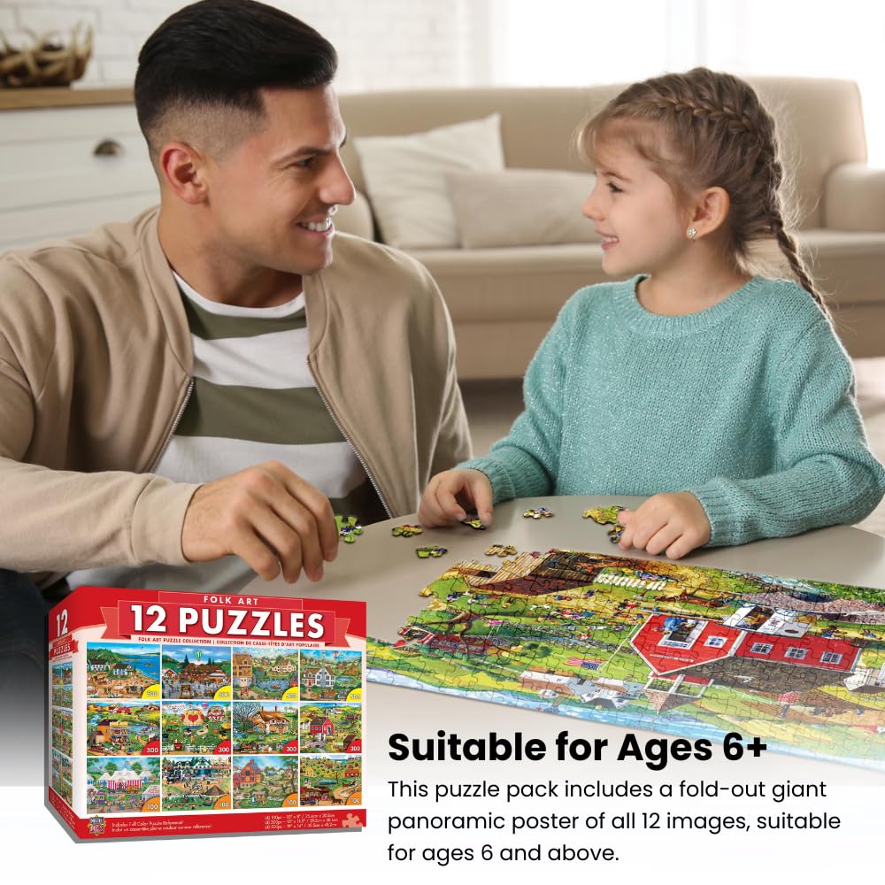 MasterPieces - Jigsaw Puzzle 12-Pack Bundle Set, Artist Gallery Collection Series 2 Landscape and Animal Puzzles, Family Fun for Adults and Kids