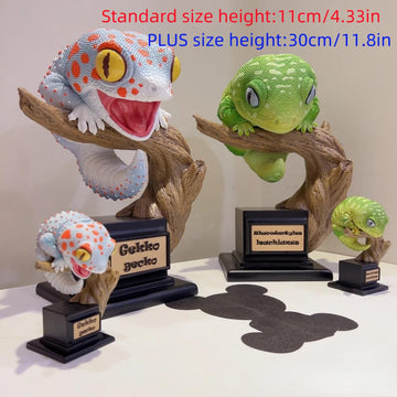 HAMAPI Gecko Gekko Toy Model - Standard/Plus Size Collectible Crawling Pet Gift Set?Popular Toys Leopard Gecko/nephrurus Levis?Blind Box?Plus?Smystery