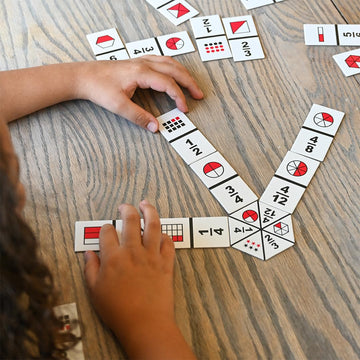 LEARNING ADVANTAGE The Original Fraction Dominoes | Homeschool Learning Fraction Game | 45 Dominoes | Math Manipulative for Kids | Teach Equivalents