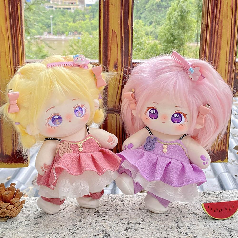 niannyyhouse 20cm Plush Doll Clothes Dress Petticoat Shoes Accessories Princess Skirt Set Soft Stuffed Plush Toy Dressup (Green)