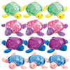 Fun Express Plush Sea Turtles Stuffed Animals Bulk 12 Pack - Mini Plushies for Kids Birthday Party Favors, Classroom Prizes & Treasure Box Toys Cute