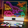 Demolike 16" LED Drawing Board for Kids, Rechargeable Glow Doodle Board with 10 Light Modes, Anti-Scratch Acrylic Dry Erase Pad, 7 Markers & A4