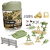 Lollipop - U.S. Army Combat Action Tub Set - 67 Piece Military Playset with Mini Soldiers, Tanks, Helicopter, Army Jeep, Plastic Army Men, War Toys