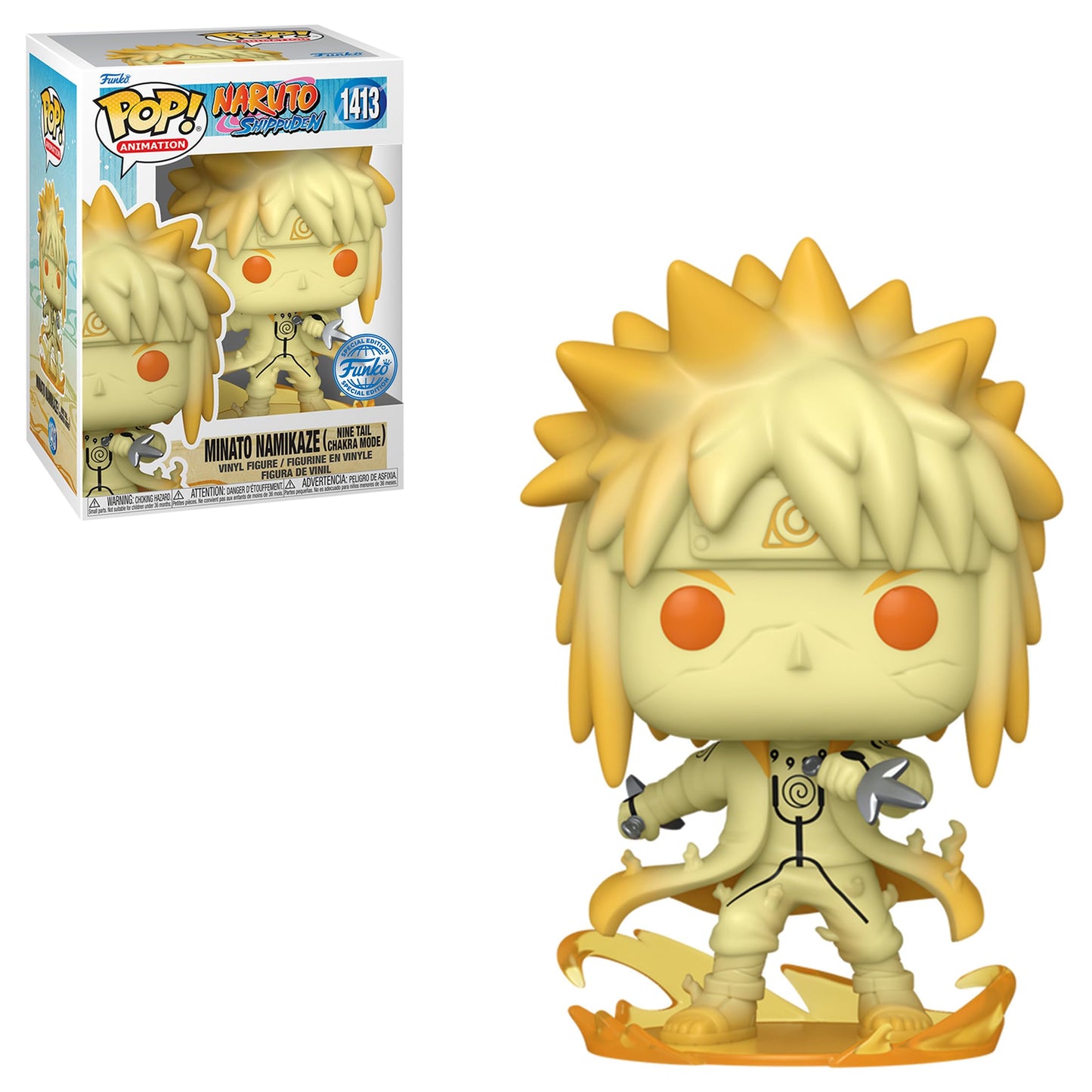 Funko Pop! Anime: Naruto Shippuden - Minato Namikaze (Nine Tail Chakra Mode) Special Edition Multicolor Exclusive #1413