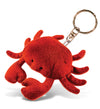 Puzzled Red Crab Plush Keychain Stuffed Animal Toy - Soft Ocean Life Animal Crab Charm Keyring, Cute Decorative Plush Toy Accessory For Kids Bag