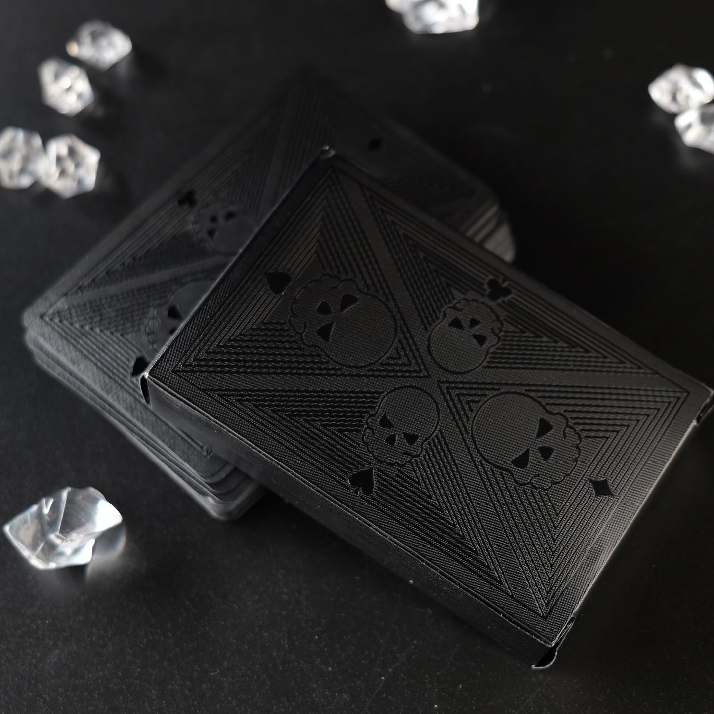 Waterproof Playing Cards, Plastic Playing Cards, 2 Deck of Cards, Standard Size Black Cool Playing Card for Adults, Premium Poker Card Set for Magic