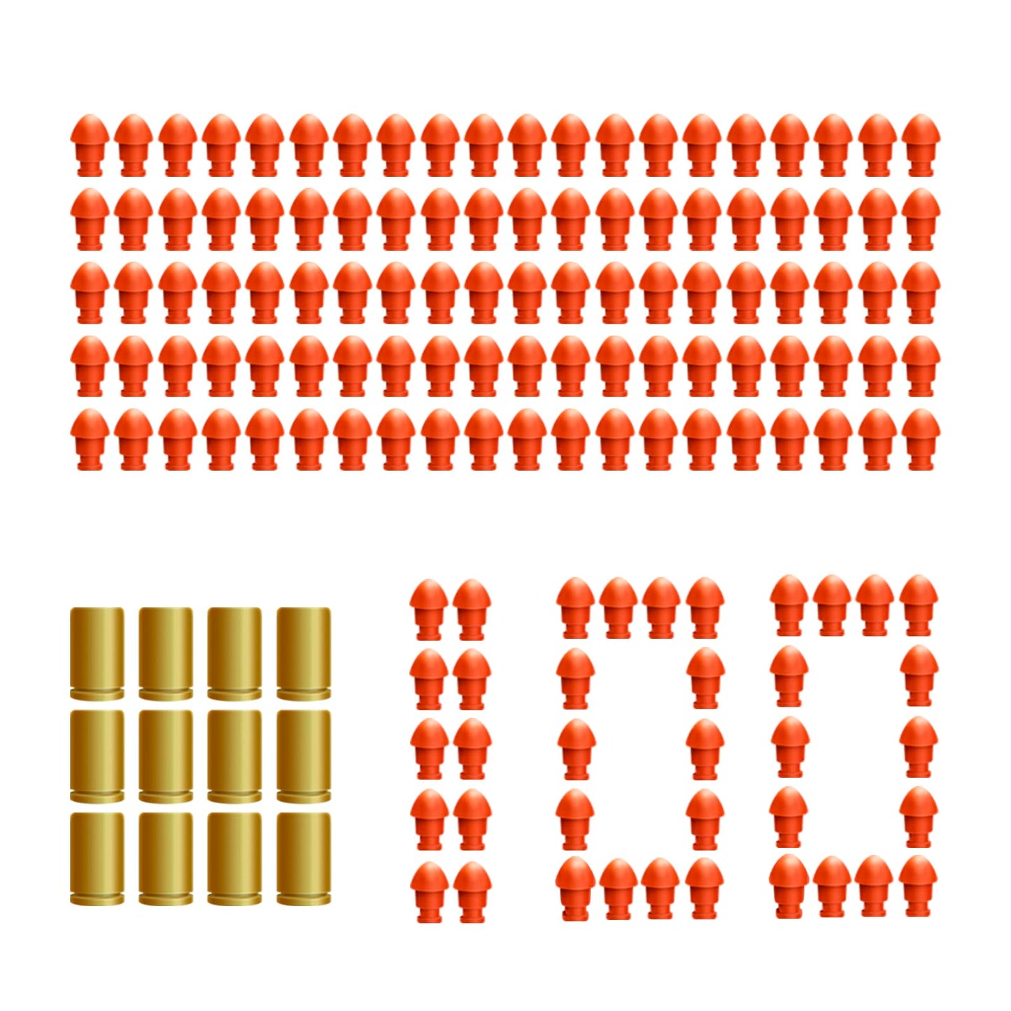 100 PCS Refill Toy Bullets and 12 PCS Plastic Shells for Calithor Shell Ejecting Toy Gun