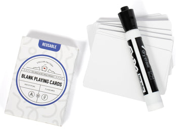Stellar Factory Blank Playing Cards 52-Count | Dry Erase & Wet Erase | Reusable | Game Design, Prototyping, Flashcards | 2.5" x 3.5" Poker Size