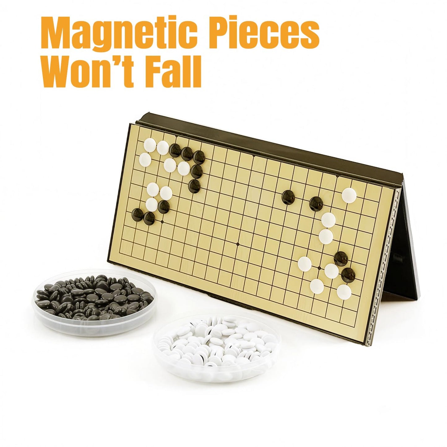 Luoyer 11 inch Go Game Set Magnetic Folding Board Game Portable Traditional Chinese Weiqi Set with Magnetic Stones for Adults Travel Gomoku