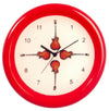 Dollhouse Miniature 1:12 Scale Small RED Guitar Clock #G7189