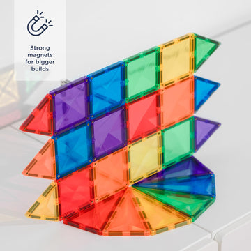 CONNETIX Magnetic Tiles Rainbow Mini Pack, 24 Pieces