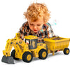 Excavator Toy with Cargo Bin, 1:18 Scale Construction Vehicle for Kids, Inertia-Powered Push-and-Go, Lights & Sounds, Working Digger Arm