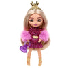 Barbie Extra Minis Doll & Accessories with Blonde Hair Wearing Shimmery Dress & Furry Shrug, 5.5-inch