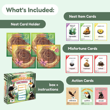 The Fidget Game Vocabulary Vultures, Word Games for Kids Ages 8-11, Grades 3-5, Vocabulary Builder, Reading Comprehension & Communication Skills, Tier