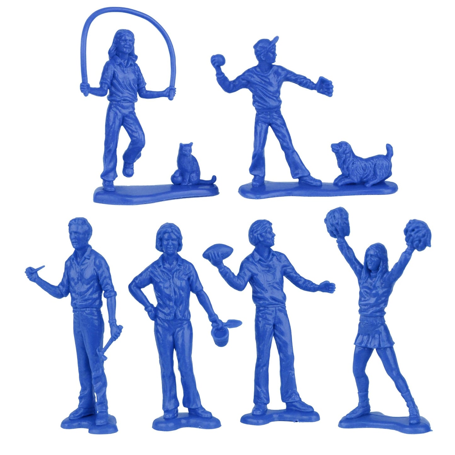 Tim Mee People Play Figures - Yellow, Red, & Blue 18pc Playset - Made in USA