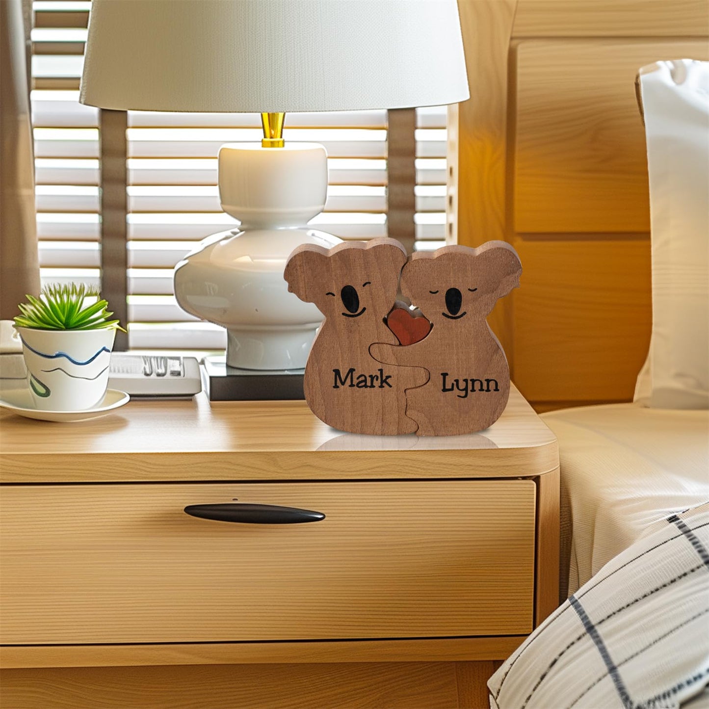 Personalized Family Name Puzzle with 2-5 Names Custom Wooden Panda Puzzle with Names Customized Wooden Puzzle Gifts for Birthday Christmas for Mom Dad