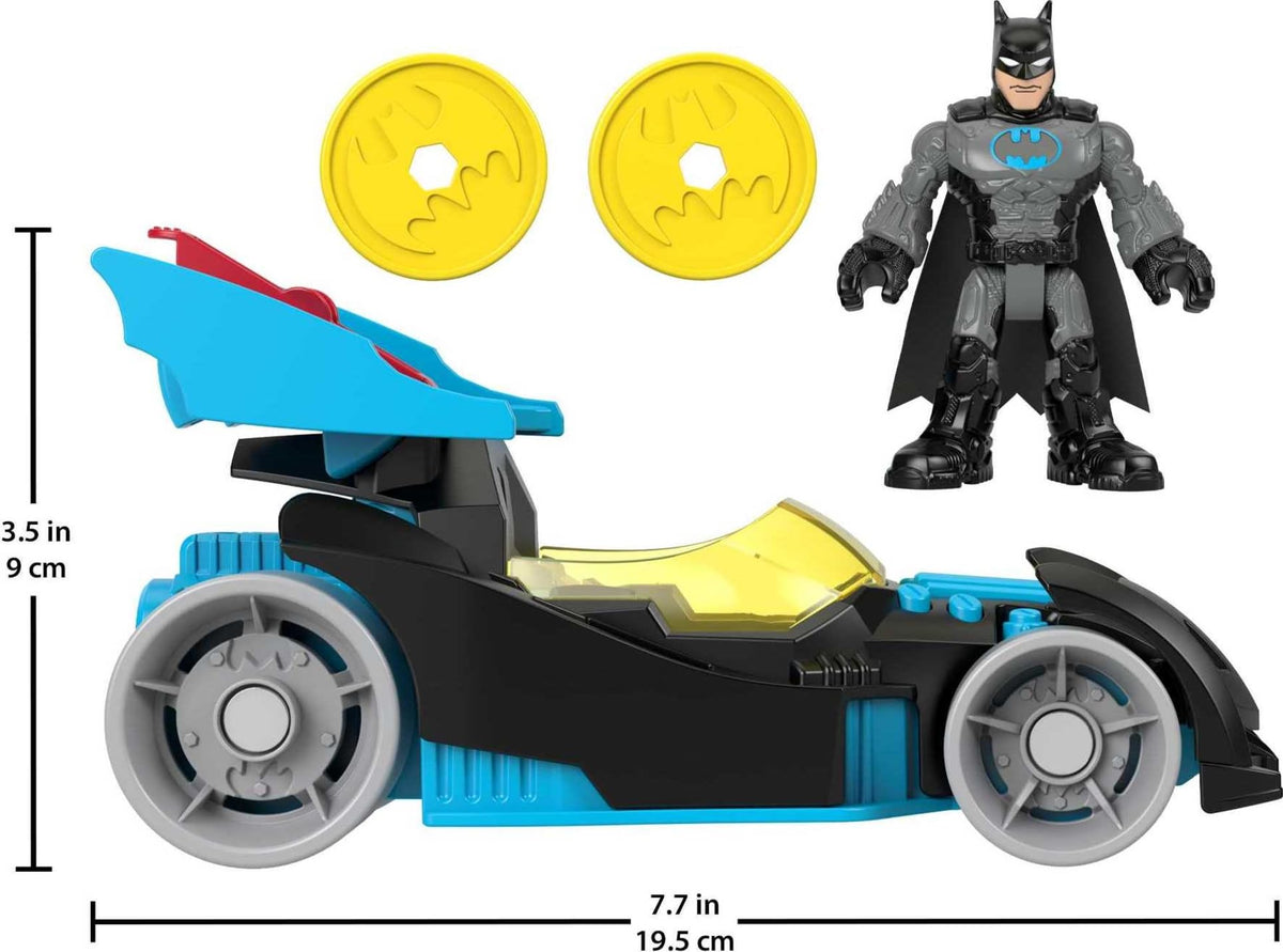 Fisher-Price Imaginext DC Super Friends Batman Toy Bat-Tech Racing Batmobile Car & Light-Up Figure for Preschool Pretend Play Kids Ages 3+ Years