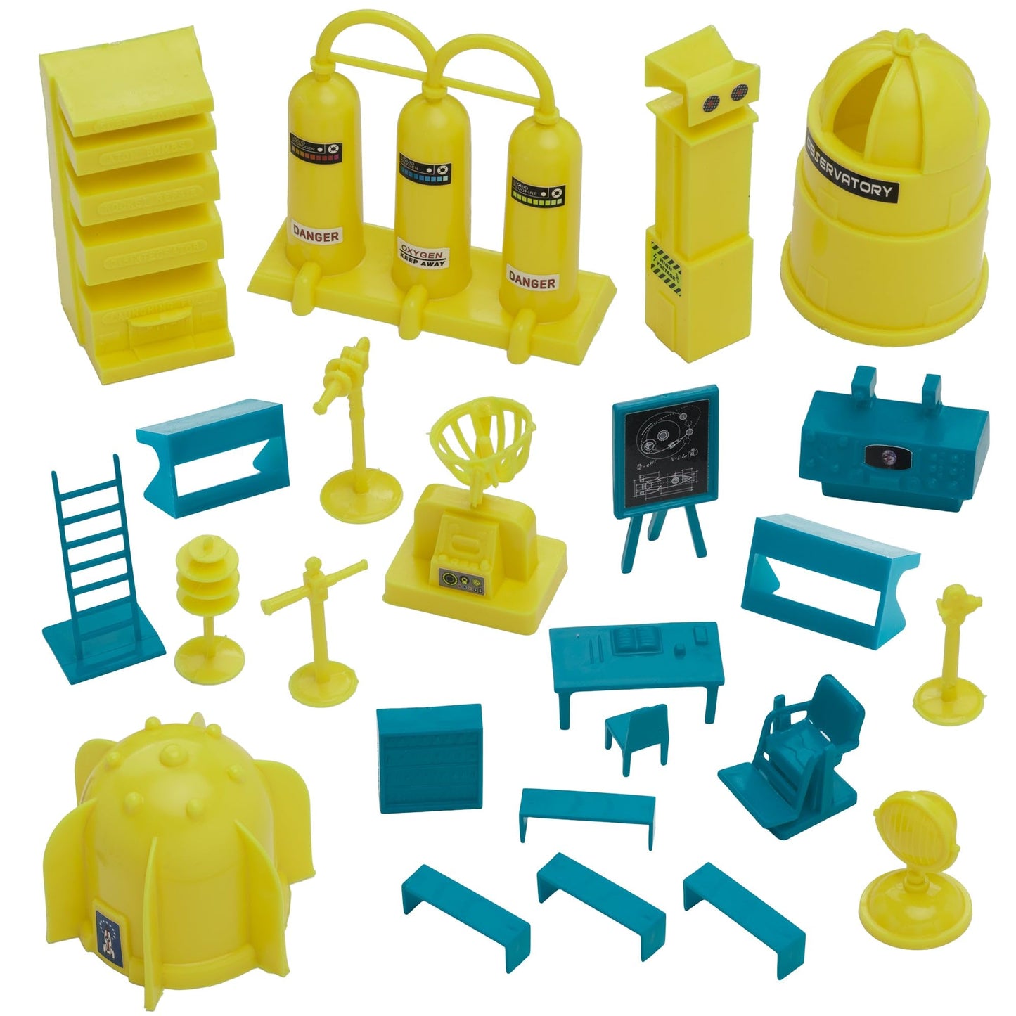 BMC Classic Sci-Fi Mars Base Camp 24pc Plastic Army Men Space Accessory Playset
