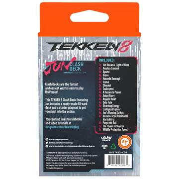 UFS Gamse UniVersus Tekken 8: Clash - Jun Ready to Play Character Deck, Collectible Card Game, Paper Play Mat, Officially Licensed