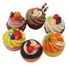 Set of 6 Miniature Cupcakes - Handcrafted Dollhouse Food Accessories, 1/6 Scale Tiny Clay Cupcakes, 0.6 Inch Mini Desserts for Collectibles &