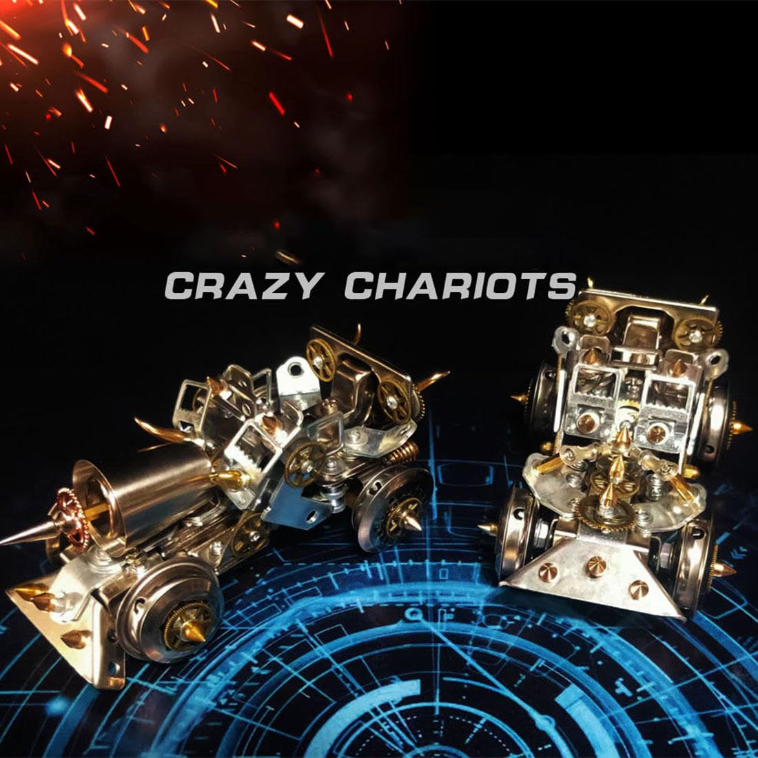 LOCHE 3D Metal Puzzle Model Kits, 3D Metal Steampunk Mechanical Vehicle Kit 3D Jigsaw Puzzle, 290+ Pieces 3D Laser Puzzle DIY Assembly 3D Metal Model