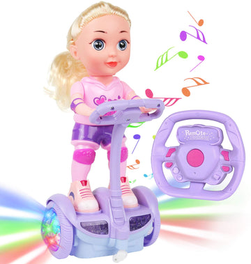 Kiddie Play Remote Control Electric Doll Scooter Toy for Kids
