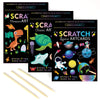 OPUHOHR 3 Set Magic Scratch Paper Art, Colorful Magic Drawing Art Book with 3 Scratch Pen for Birthday Halloween Christmas Party Games Projects Kits