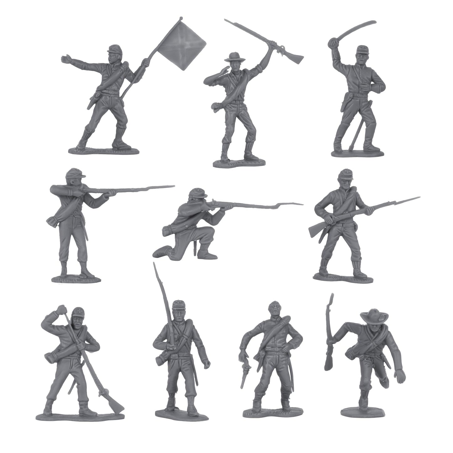 BMC CTS Civil War Battle of Picketts Charge - 101pc Blue & Gray Plastic Army Set