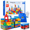 SUNNY AUNTIE Magnetic Tiles 240 PCS XL Set with Storage Bag - Magnetic Building Tiles for Kids Ages 3-8, STEM Magnet Construction Toy for Boys & Girls