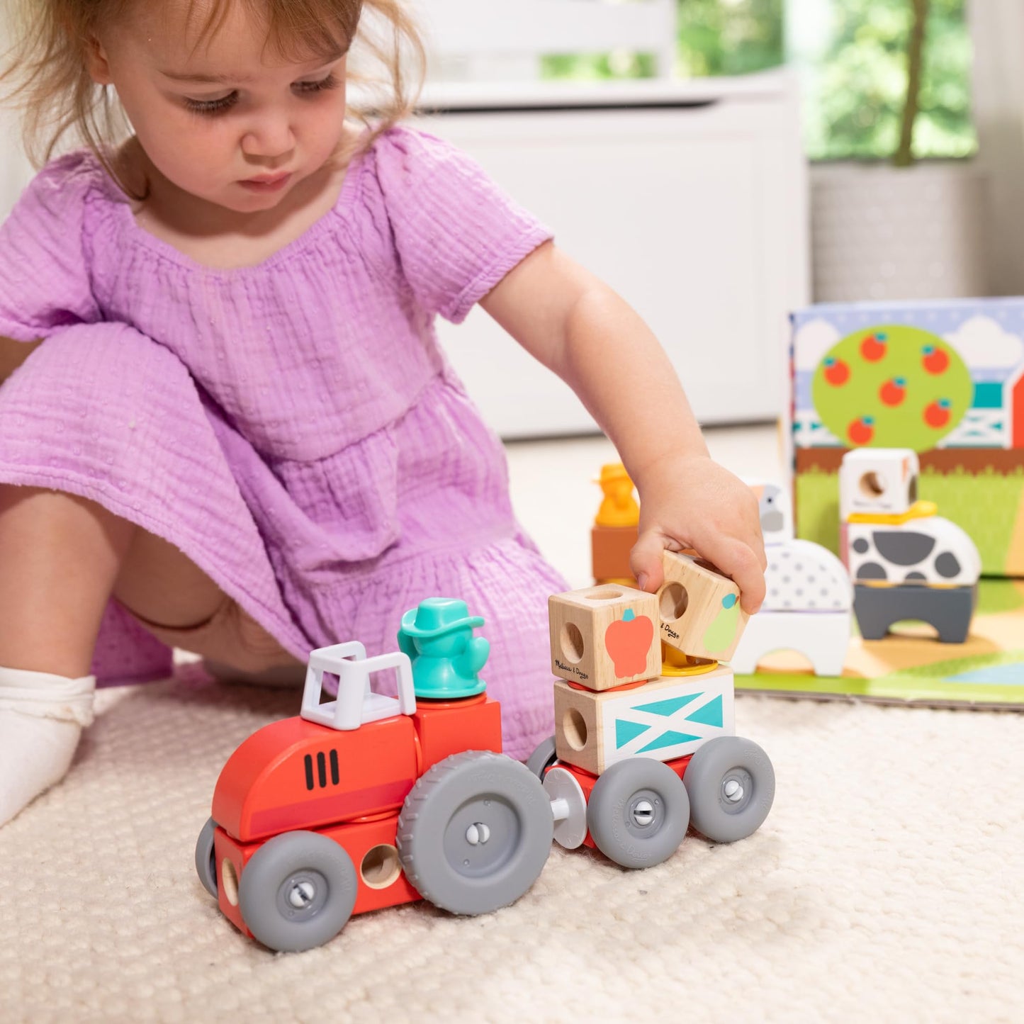 Melissa & Doug Blockables Farm & Farm Friends 2-Pack Bundle Set
