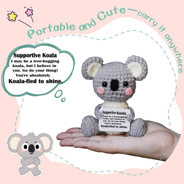 Koala Gifts, Crochet Positive Emotional Support Koala- Handmade Emotional Cheer Support Funny Gifts for Friend Coworker Birthday Christmas Stocking