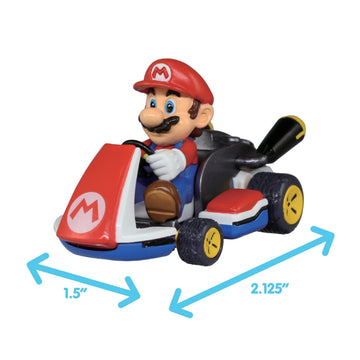 TOMY Mario Kart Pull Back Racers - 10-Count Blind Box Set with Mario, Luigi, Yoshi, Peach & Bowser - Mini Pullback Cars - Goodie Bag Fillers