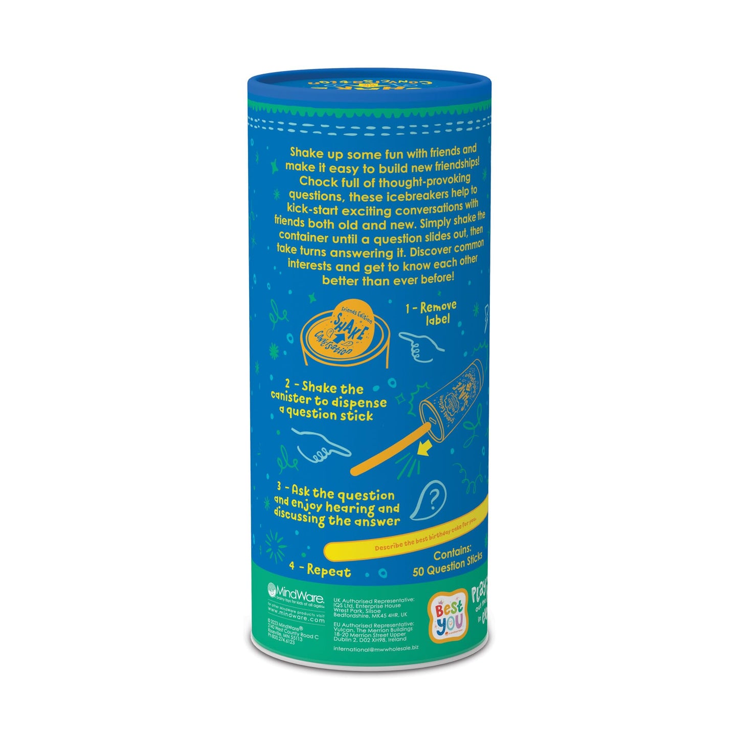 MindWare Best You Shake Up The Conversation Friends Edition - Includes 50 Colorful Question Sticks