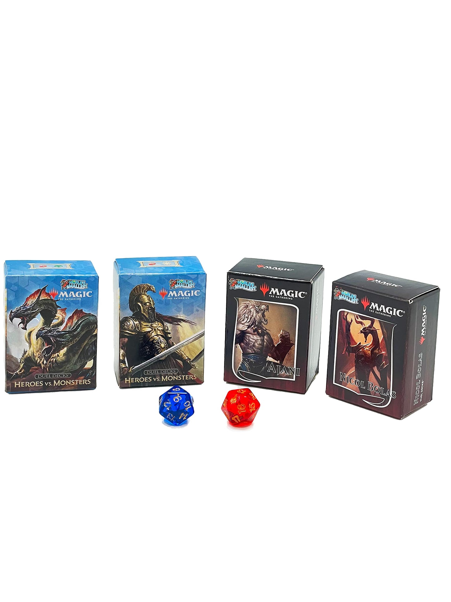 World's Smallest Magic: The Gathering Exclusive Collector Set Featuring Ajani VS. Nicol Bolas and Heroes VS. Monsters Duel Decks and Exclusive Playing