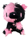 Gloomy Bear - Black Pink Gloomy Bear Sitting Pose Long Hair Fur Plush 7" H