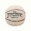 Tezimjia 2023 New Offcourt Basketball Pillow, 11" Basketball Shaped Teddy Fleece Embroidered Throw Pillow Fuzzy Plush Toy Gifts for Kids Boys Girls