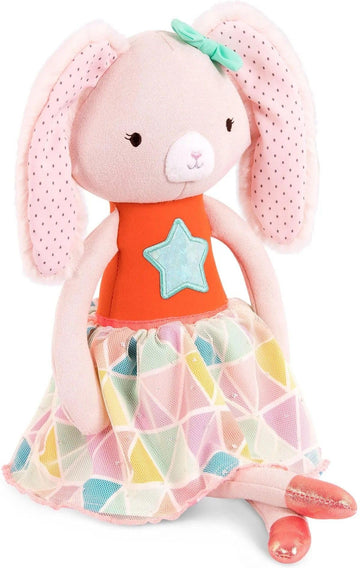 B. toys Plush Bunny, Tippy Toes Becky Bunny, 15-Inch Washable Plush