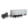 Tomy Big Farm Peterbilt Semi Truck - 1:16 Scale - Includes Livestock Trailer and 4 Cows - Durable Truck Toy with Lights and Sounds, Opening Doors