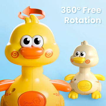 iPlay, iLearn Press to Go Duck Car Toys Set for Toddlers 1-3, Baby Push Go Racing Cars, Infant Play Vehicle Set, 1st Valentine Gift Easter Stuffer