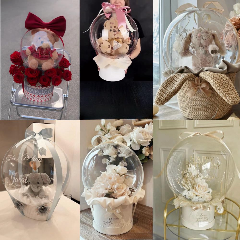 Large Clear Balloons for Stuffing, 10pack Big Extra Wide Mouth Bubble Bobo Balloons, Giant Wrap Gifts for Mother's Day/Bridal Shower/Birthday Decor