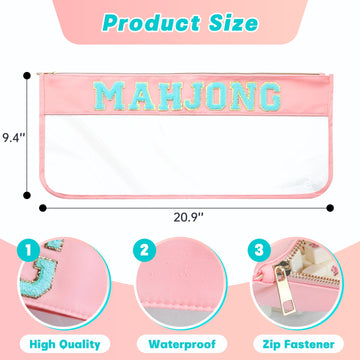 YUVFUDUOV American Mahjong Bag - Cute Mahjong Tiles Travel Bag, Empty Waterproof Storage Case for 166 Tiles with 4 Line Finders (Case Only)