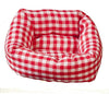 Dolls House Check Dog Cat Bed Red Gingham Fabric 1:12 Pet Accessory