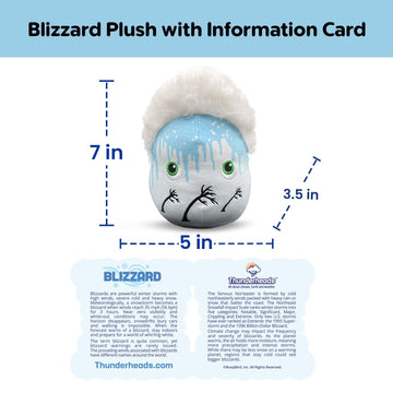 Thunderheads Blizzard Plushie, Educational Storm Plush with Fun Fact Card, Soft Collectible Toy for Earth Science, Sustainable STEM Tool and Weather