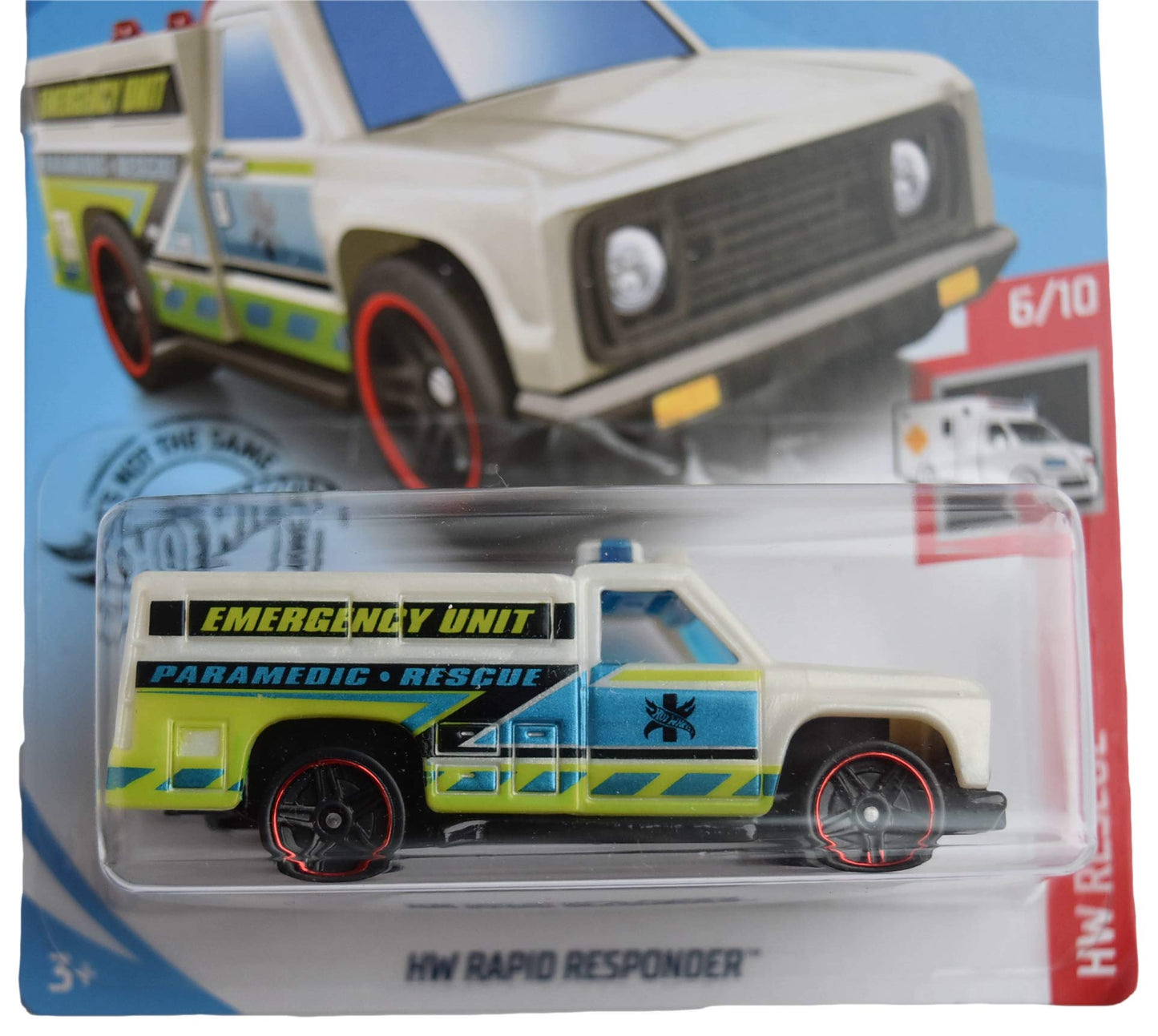 Hot Wheels Rescue 6/10 Rapid Responder 123/250, White/Green
