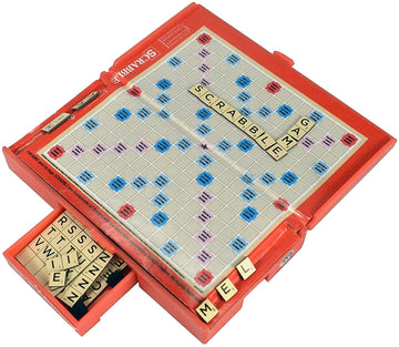 World's Smallest Scrabble, Miniature Magnetic Board, 98 Letters, 5 Blank Tiles & Portable Case, Family Game, Classic Scrabble Game, Perfect