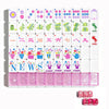 HYZYey Mahjong Tile Set 160 Acrylic Sparkle Pink Blossom American Mah Jongg Game Tiles with 6 Dice PU Bag Accessories Gifts for Majong Players