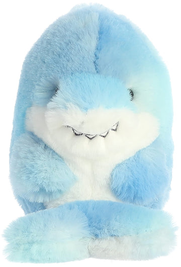 Aurora® Round Rolly Pet™ Sutton Shark™ Stuffed Animal - Adorable Companions - On-The-Go Fun - Blue 5 Inches