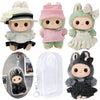 4 Sets Clothes for LABUBU Doll (NO Doll), Handcrafted Crochet Accessories for LABUBU About 6.7''/17cm Dolls, Premium Outfit-Cute Clothes for Dress up