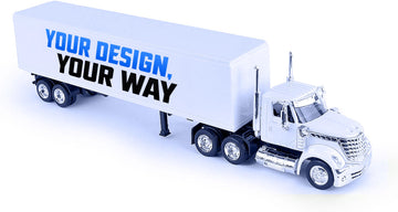 NewRay Customize 18 Wheeler Toy Truck with Trailer, 1:43 Scale Replica International Lonestar Diecast Truck, Customize Toy, Personalized Diecast Toy