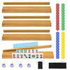 Magnetic Wooden Mahjong Racks with Pushers Set of 4, Including 4 Magnetic Racks, 4 Pushers, 40 Chips, 4 Dice, Mahjong Rack Bags,Chip Dice Bundle